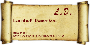 Larnhof Domonkos névjegykártya